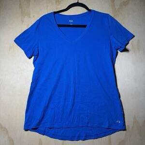 DSG Women’s V-Neck Athletic T-Shirt Blue Short Sleeve Size Large
